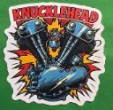 Harley Knucklehead Engine Vinyl Sticker  "Kaboom Twin"