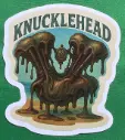 Knucklehead Meltdown Engine 9x9cm Vinyl Sticker  "Beach Melt Knuck"