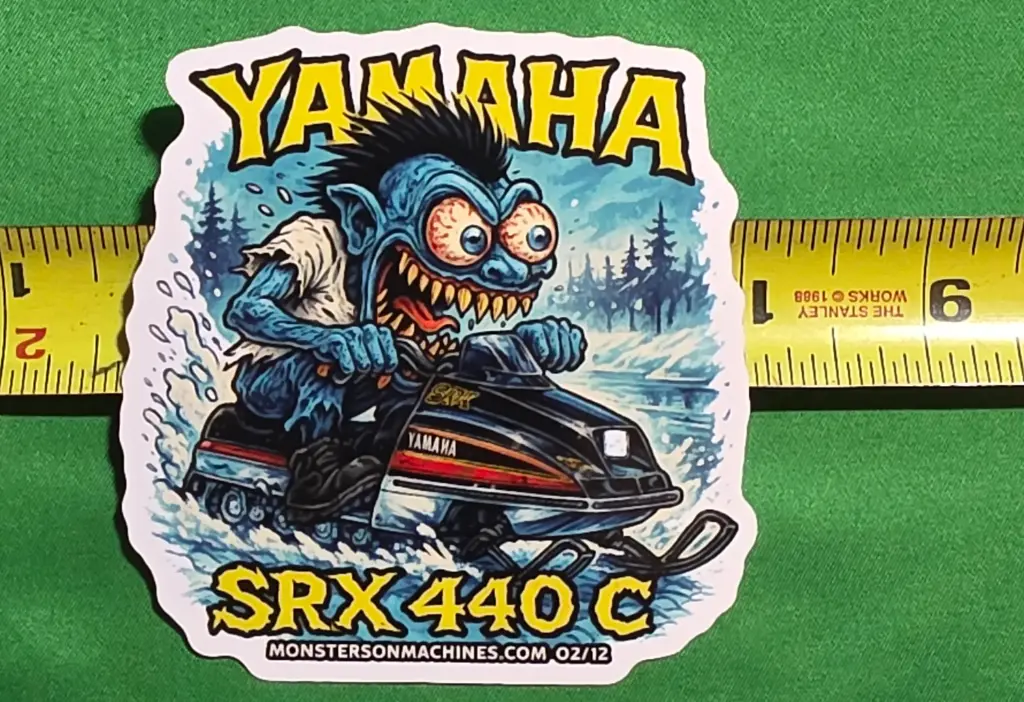 Yamaha SRX 440 C Snowmobile Vinyl Sticker Ice Howler Number 2 of 12