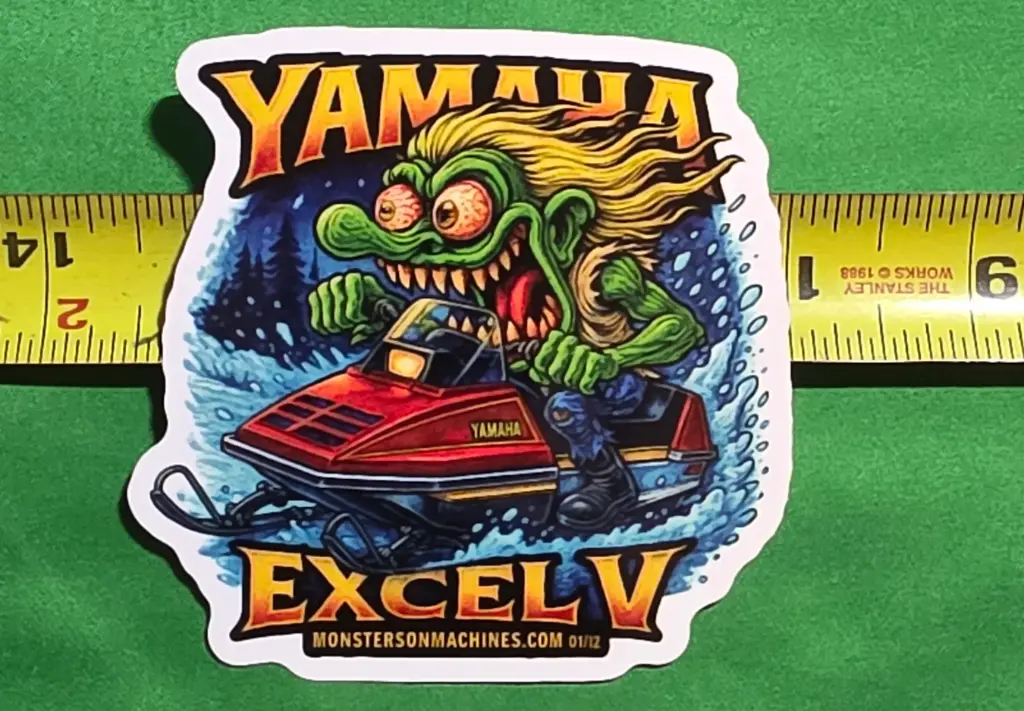 Yamaha Excel V Snowmobile Vinyl Sticker Powder Gremlin Number 1 of 12