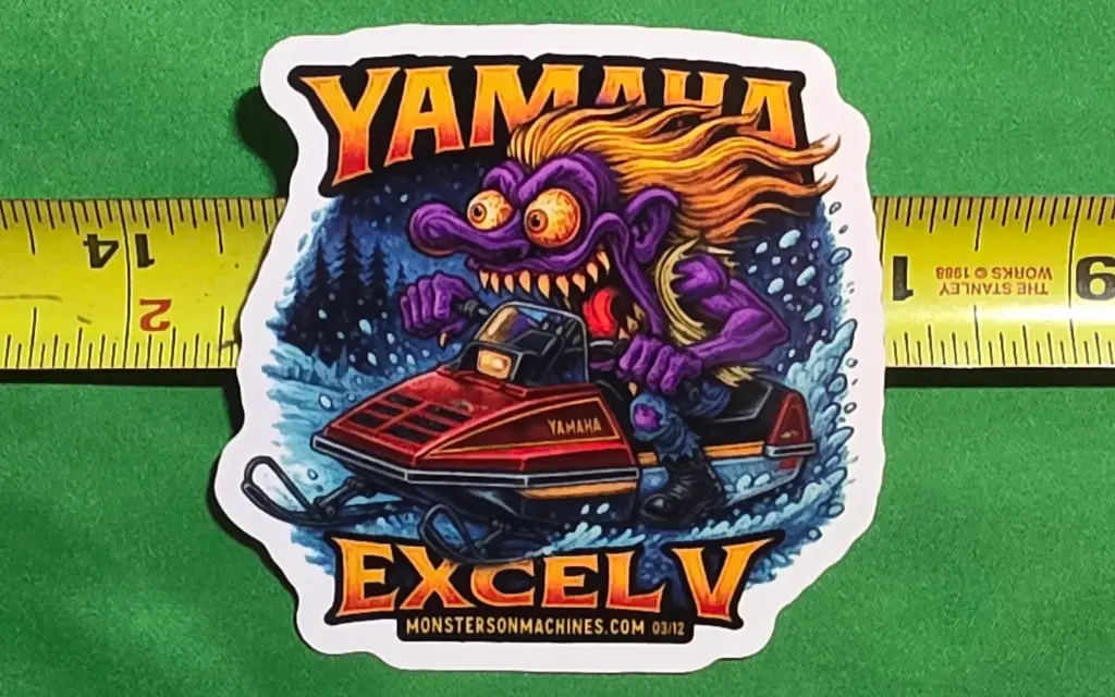 Yamaha Excel V Snowmobile Vinyl Sticker Trail Lunatic Number 3 of 12