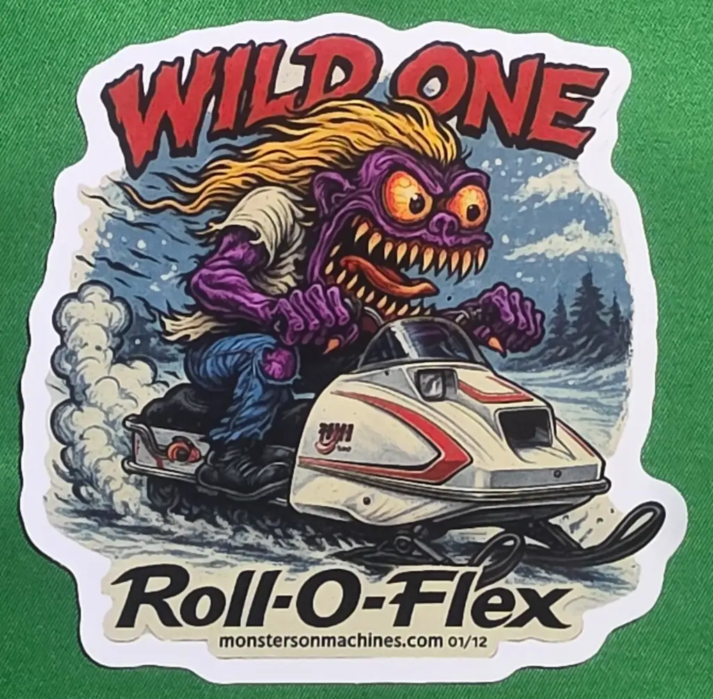 Roll-O-Flex Wild One Snowmobile Vinyl Sticker Number 1 of 12