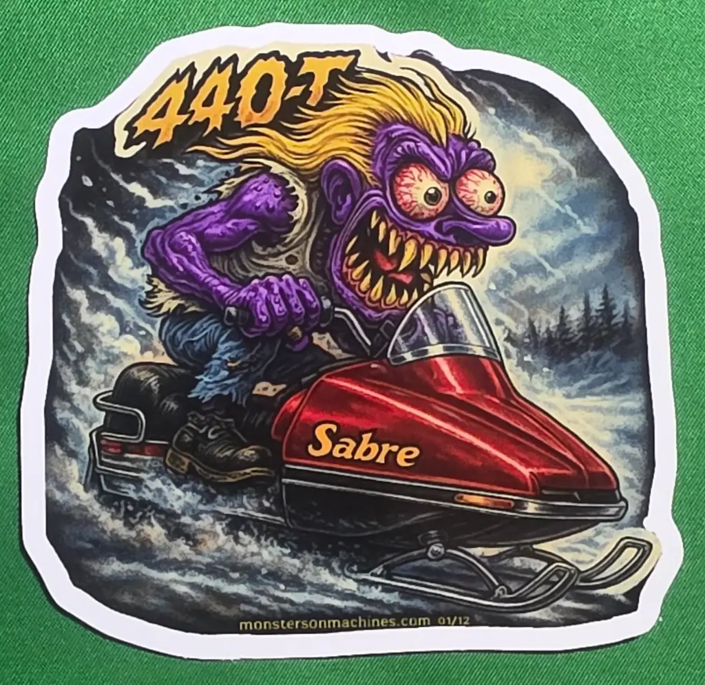 Sabre 440T Snowmobile Vinyl Sticker Number 1 of 12