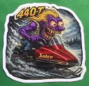 Sabre 440T Snowmobile Vinyl Sticker Number 1 of 12