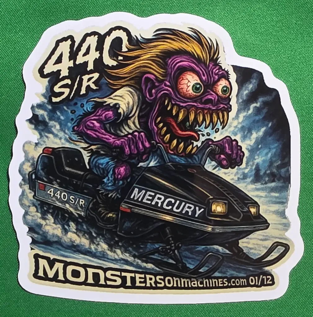 Mercury 440 S/R Snowmobile Vinyl Sticker Midnight Screamer Number 1 of 12