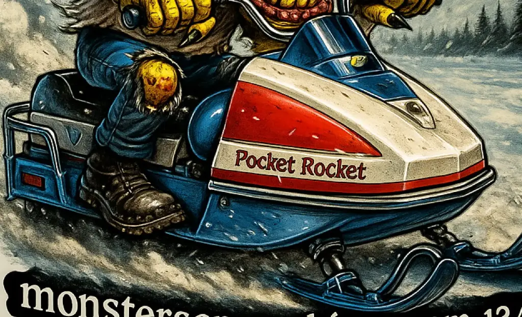 Pocket Rocket Mini Snowmobile Vinyl Sticker Winter Gremlin 12 of 12