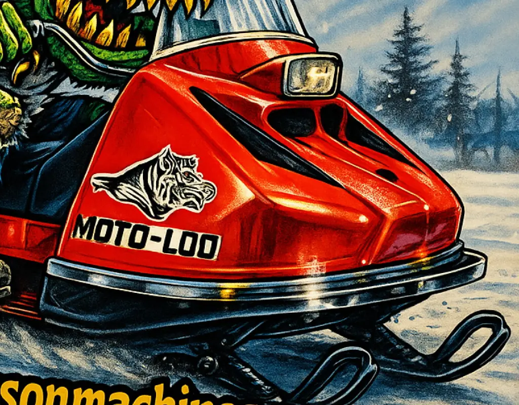 Moto-Loo Snowmobile Vinyl Sticker Powder Gremlin 3 of 12