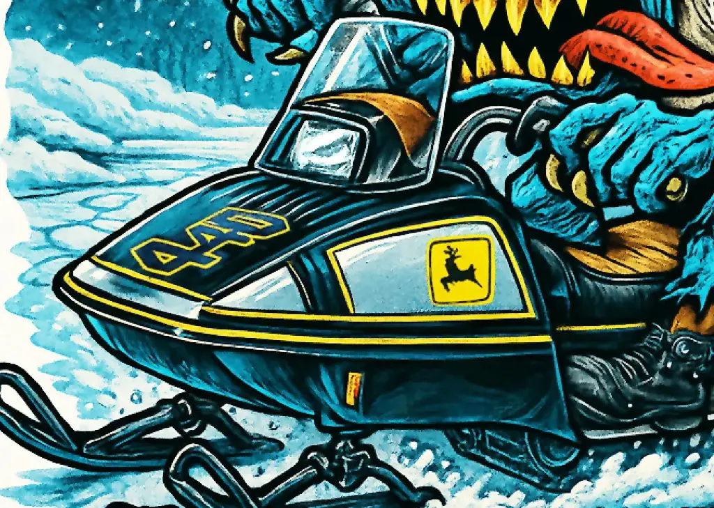 John Deere Liquifire Snowmobile Vinyl Sticker Lurker 2 of 12