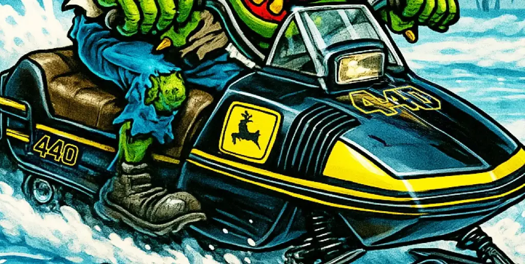 John Deere Liquifire Snowmobile Vinyl Sticker 3 of 12