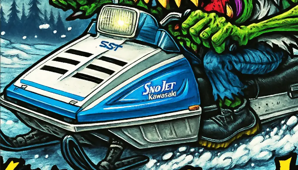 Kawasaki Sno-Jet SST 440 Snowmobile Vintage-Style Durable Vinyl Sticker 4 of 12