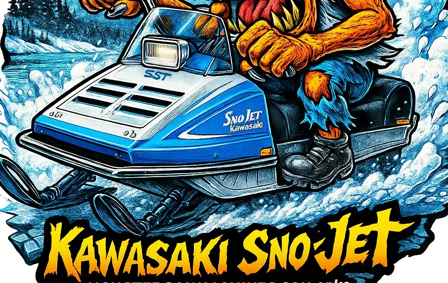Kawasaki Sno-Jet SST 440 Snowmobile Vintage-Style Durable Vinyl Sticker 5 of 12