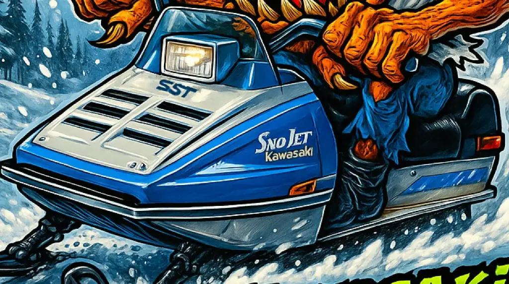 Kawasaki Sno-Jet SST 440 Snowmobile Vintage-Style Durable Vinyl Sticker 6 of 12