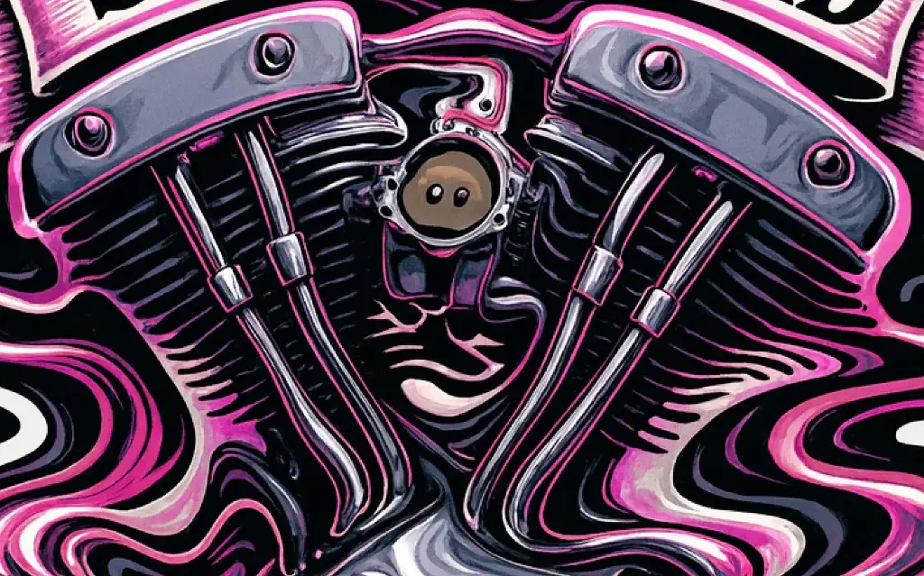 Harley Shovelhead Engine Vintage-Style Durable Vinyl Sticker