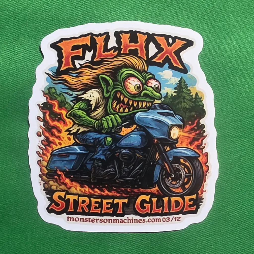Harley Street Glide FLHX Glossy Monsters on Machines Sticker 3 of 12